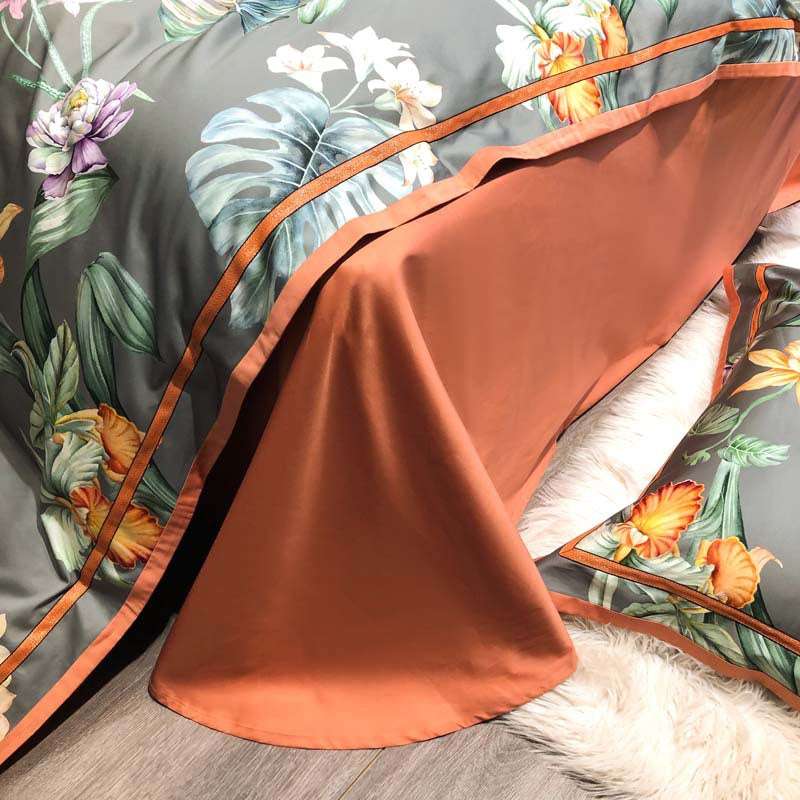 Four-piece Printed Long-staple Cotton Villa Quilt Cover