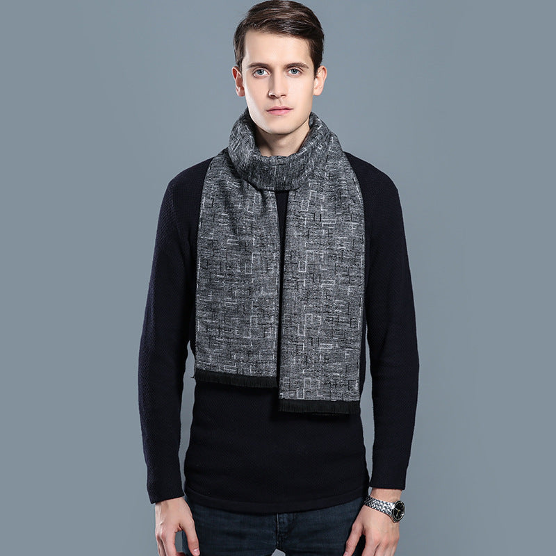 Simple Plaid Warm Keeping Artificial Cashmere Scarf - globaltradeleader