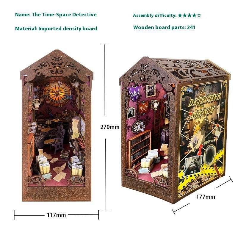 Creative Bookend Wooden Assembled Model Diy Scene Cottage - globaltradeleader