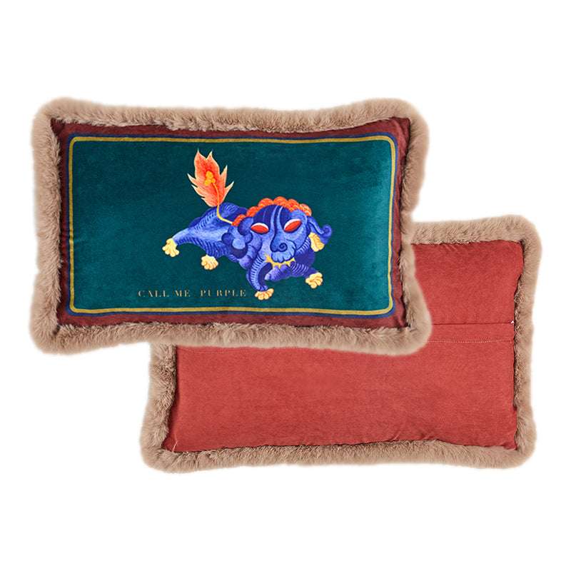 Plush Bedside Backrest Cover Sofa Lumbar Pillow