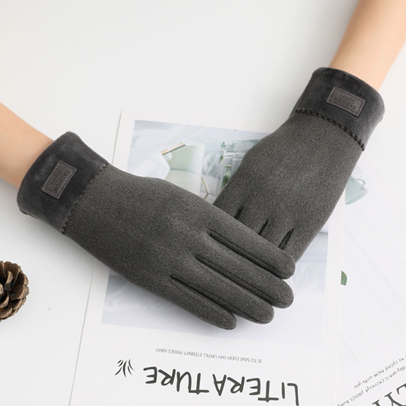 Women's Winter New Plush Thickened Touch Screen Warm Gloves - globaltradeleader