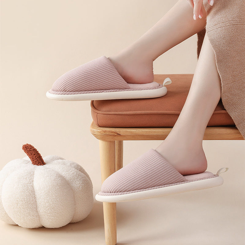 Winter House Slippers Eva Sole Anti-slip Soft Furry Plush Slippers Women's Footwear Floor Shoes