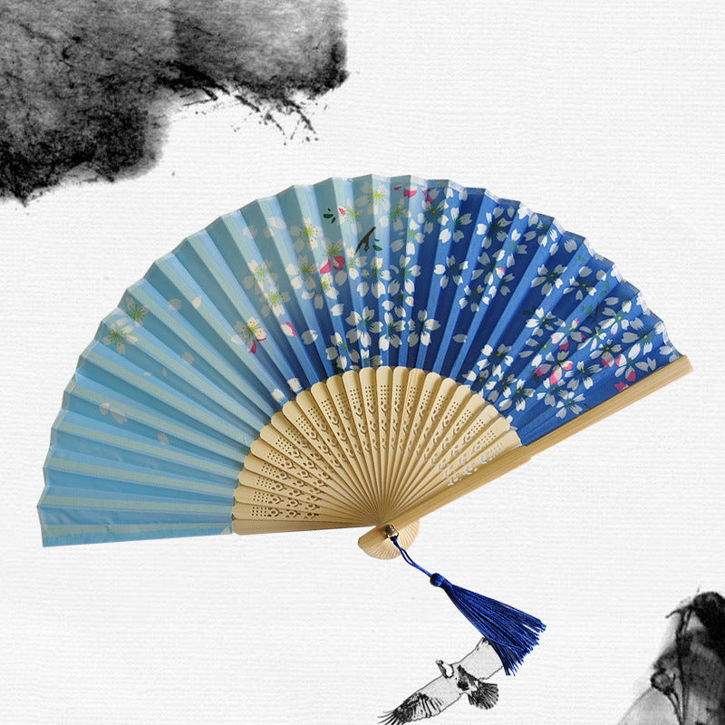 Folding Fan Bamboo Ancient Style Han Chinese Clothing Chinese Style Small Fan