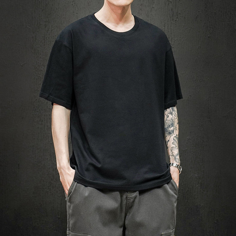 Men's Five-point Sleeve Solid Color Fashion Summer Youth Fashion T-shirt - globaltradeleader