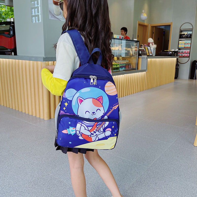 Cute Doodle Cat Cartoon Children's School Bag