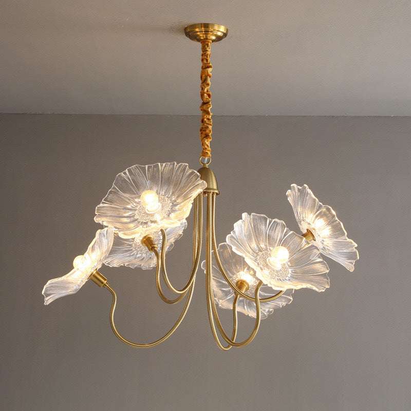 Modern Simple Home Glass Lotus Leaf Chandelier - globaltradeleader