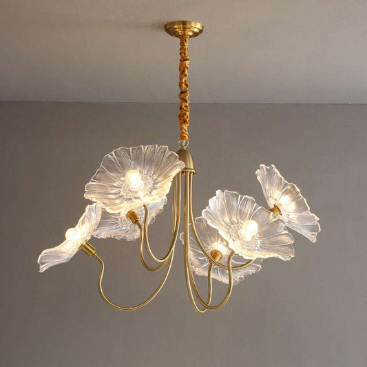 Modern Simple Home Glass Lotus Leaf Chandelier - globaltradeleader