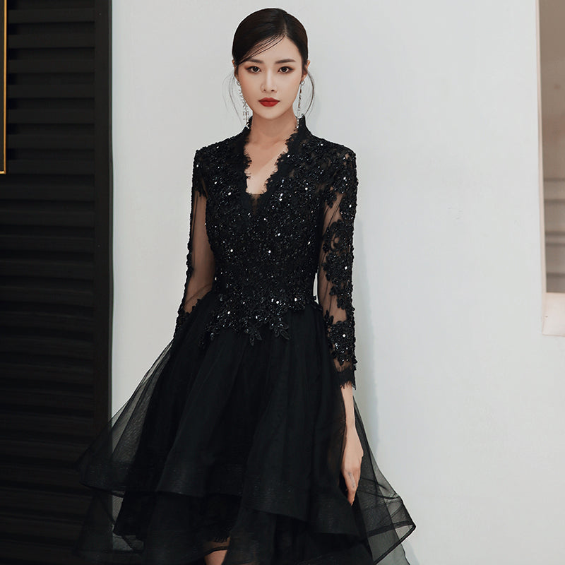 Black Evening Dress  Feminine And Luxurious - globaltradeleader