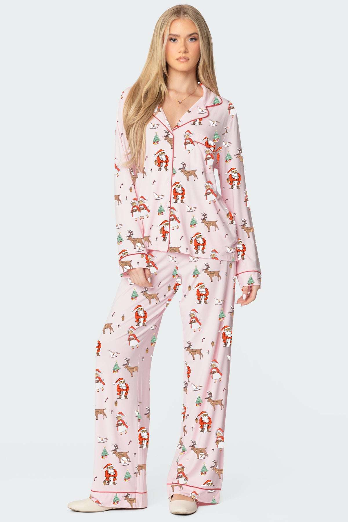 Christmas Printed Long-sleeved Trousers Autumn Ladies Home Leisure Suit - globaltradeleader