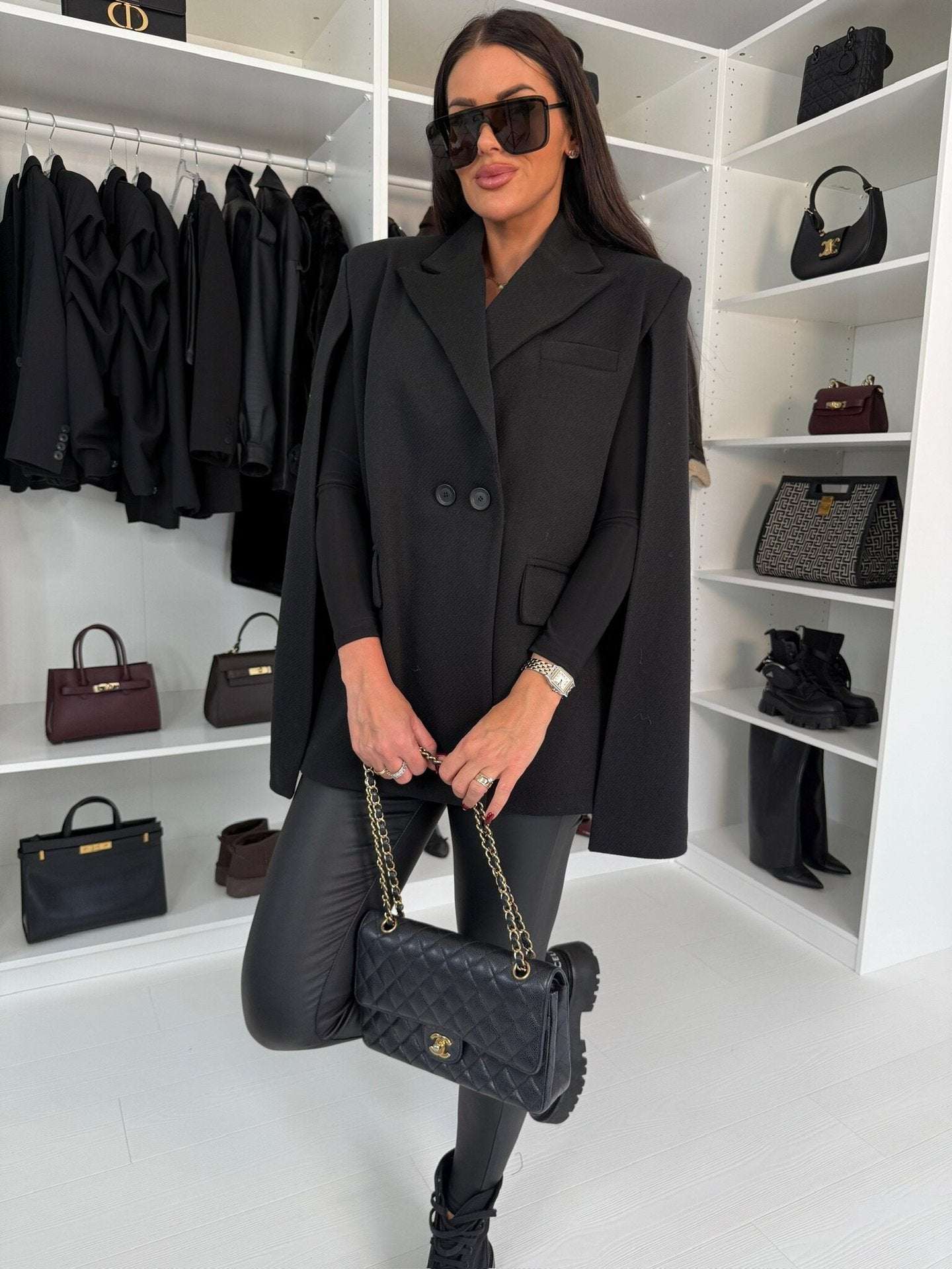 Fashion Solid Color Loose Shawl Coat - globaltradeleader