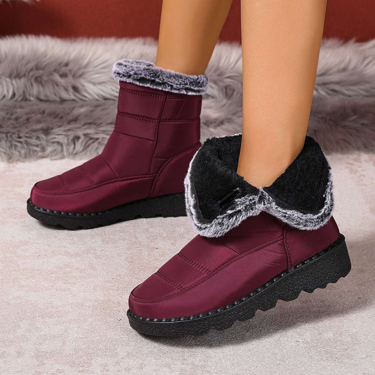 Women's Snow Boots Plus Size Wear-resistant Comfortable Warm Boots - globaltradeleader