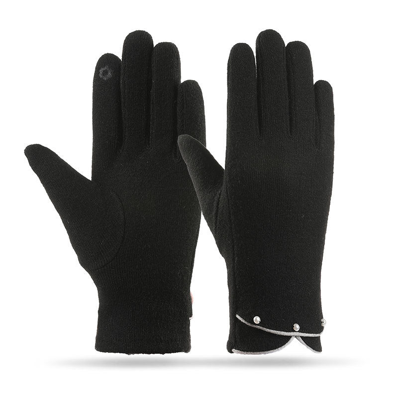 Thickened Thermal Knitting Gloves For Women Autumn And Winter