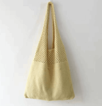 Simple Vintage Cutout Knit Tote Bag