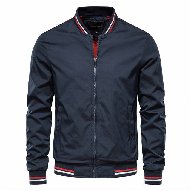 Men's Striped Zip-up Jacket With Pockets Fashion Casual Outerwear Sports Baseball Clothing Spring And Fall - globaltradeleader
