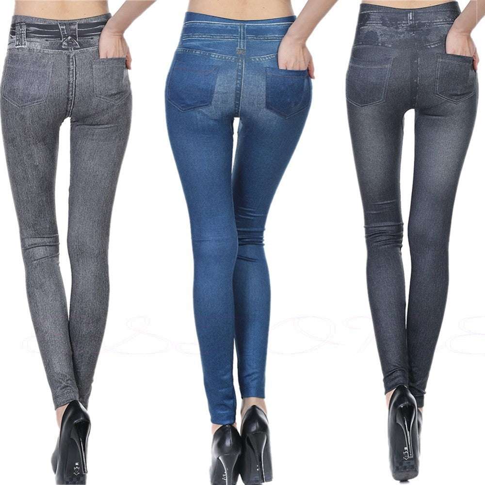 High Waisted Jeggings - Denim Leggings - globaltradeleader