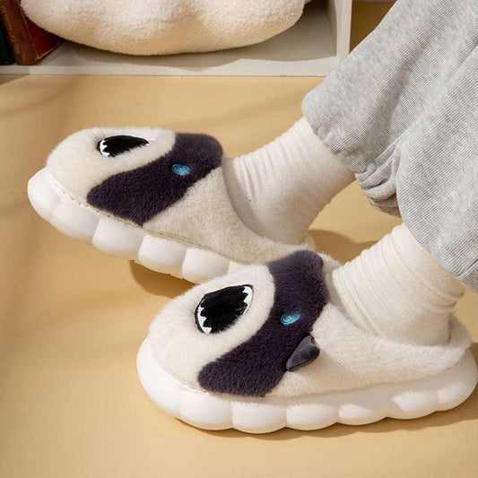 Shark Slippers Cute Cartoon Warm Winter Plush Fuzzy Shoes Women - globaltradeleader
