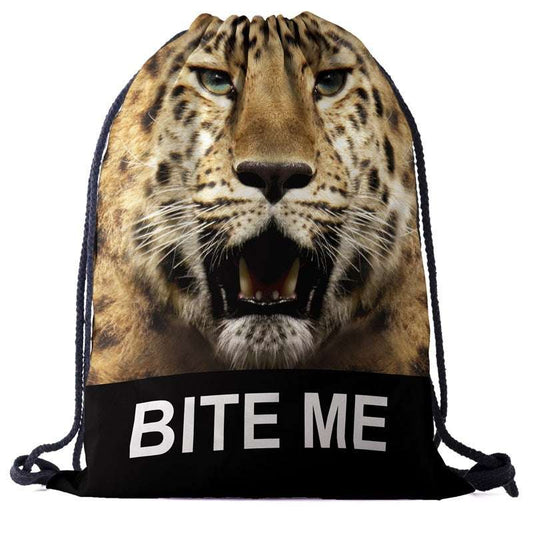 Drawstring Pocket 3d Digital Printed Animal Drawstring Bag Storage Drawstring Bag