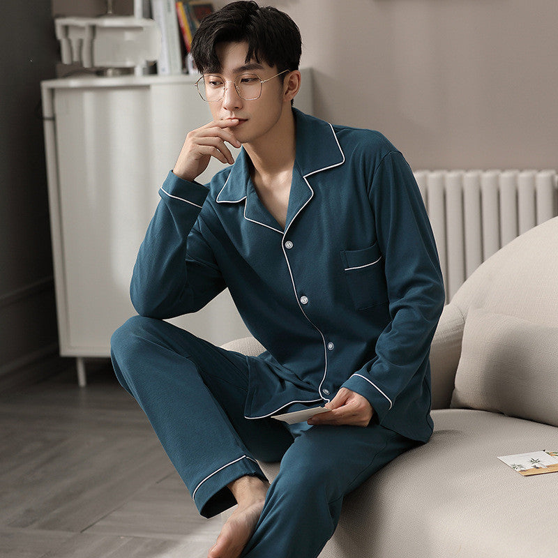 Spring And Autumn Summer Men's Cotton Homewear Suit