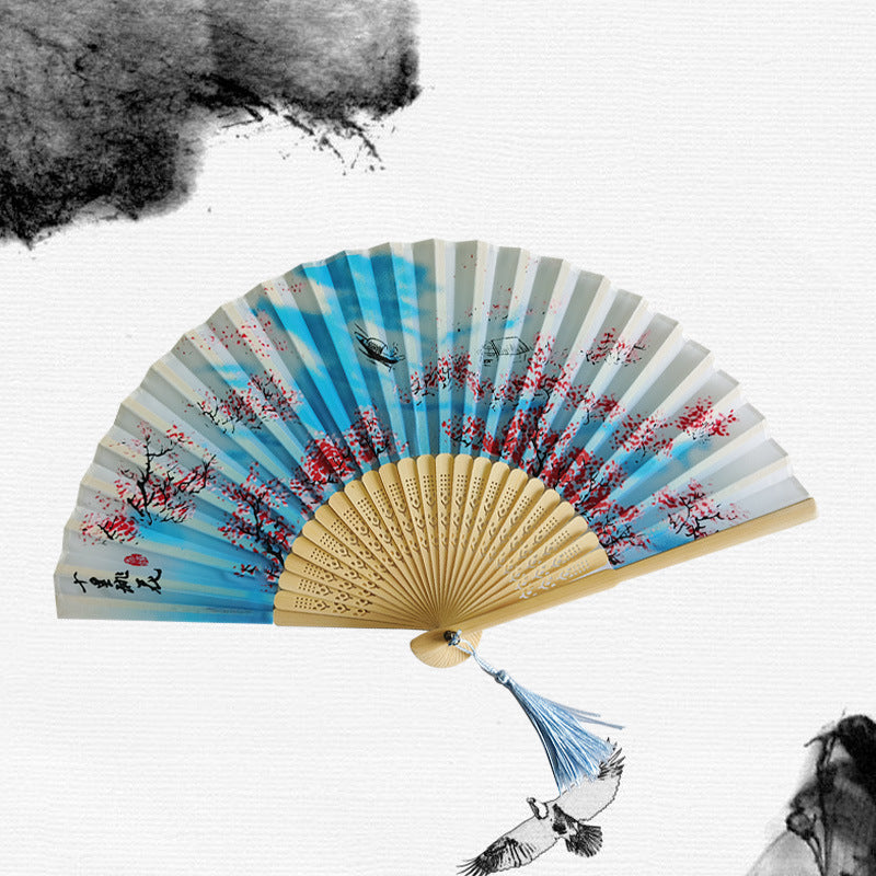 Folding Fan Bamboo Ancient Style Han Chinese Clothing Chinese Style Small Fan