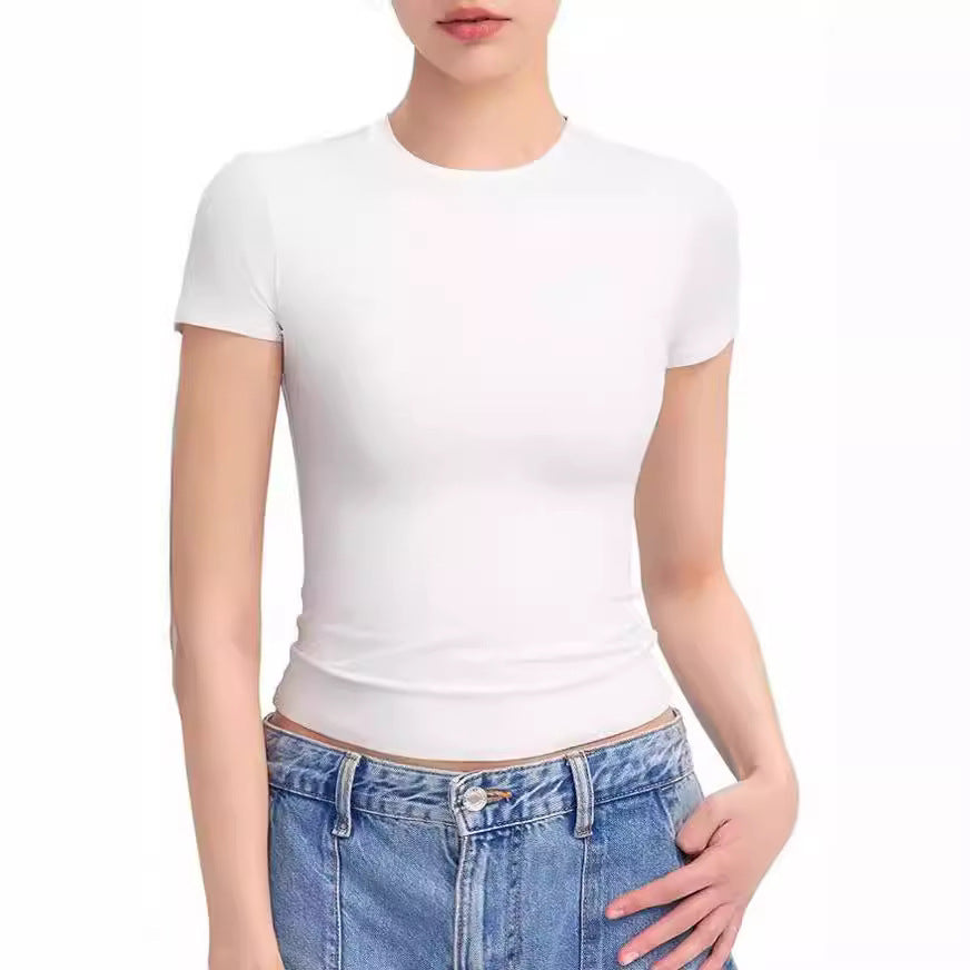 Women's Fashion Simple Short-sleeved T-shirt Pure Desire Top - globaltradeleader