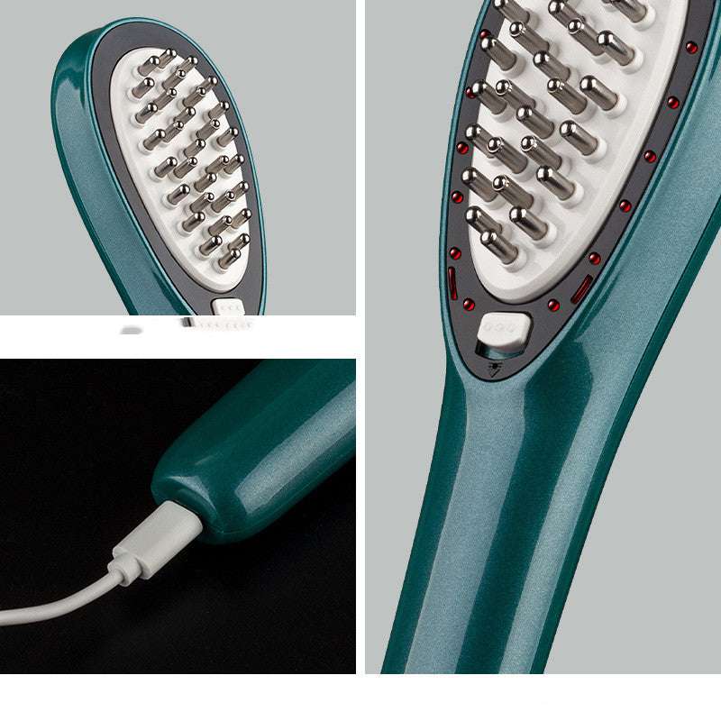 EMS Micro-current Infrared Light Vibration Massage Head Comb
