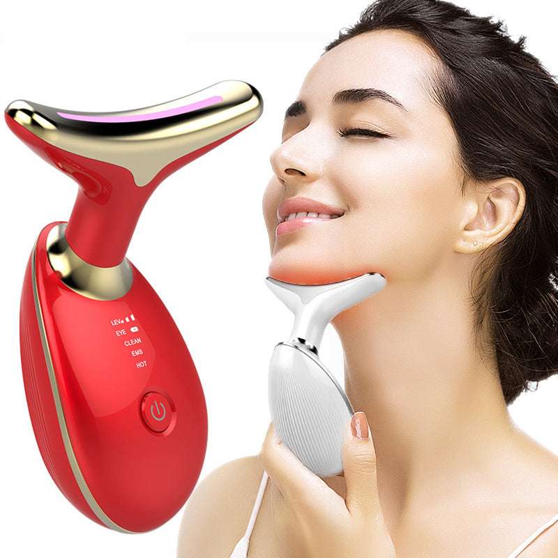 EMS Thermal Neck Lifting And Tighten Massager Electric Microcurrent Wrinkle Remover - globaltradeleader