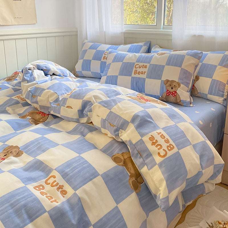 Printed Cartoon Girl Quilt Cover Cotton Four-piece Bed Sheet