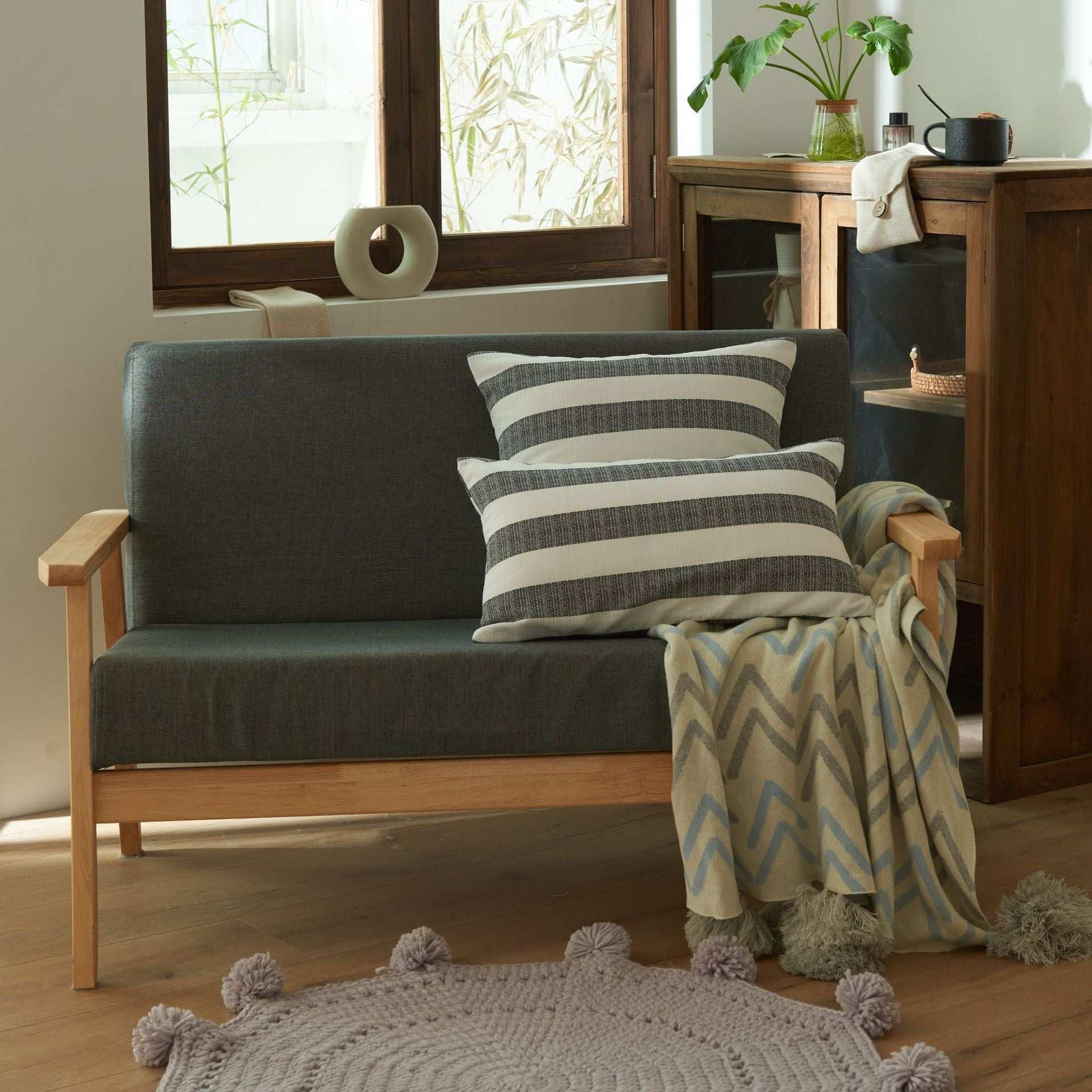 New Linen Cotton Geometric Striped Pillowcase