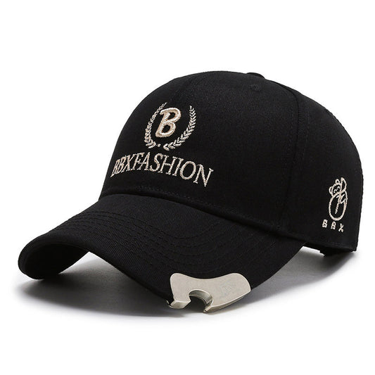 Bottle Opener Function Sunshade Sunscreen Baseball Hat Gold Thread Embroidery - globaltradeleader