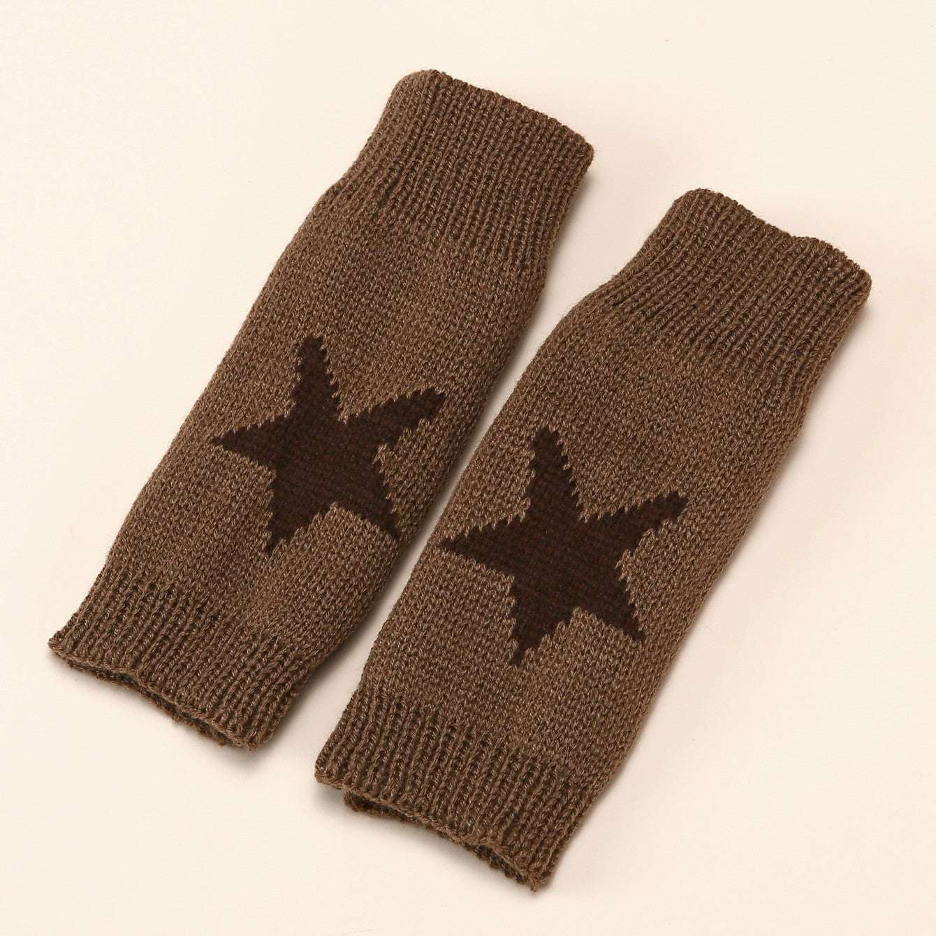 Autumn And Winter Acrylic Wool Five-pointed Star Gloves Warm Oversleeve - globaltradeleader