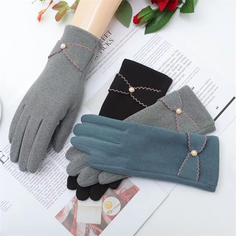 Deerskin Velvet Velvet Gloves Autumn And Winter Warm Essential Gloves Women's Riding Gloves - globaltradeleader