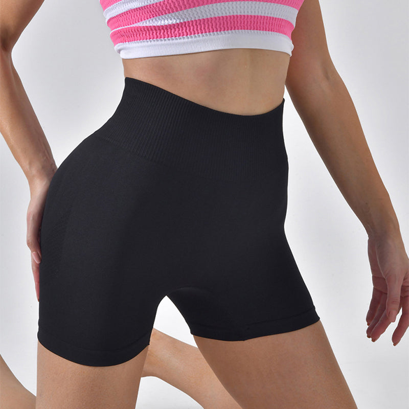 Striped Yoga Shorts High Waist Hip-lifting Tight Pants For Women Running Fitness Sports Leggings - globaltradeleader