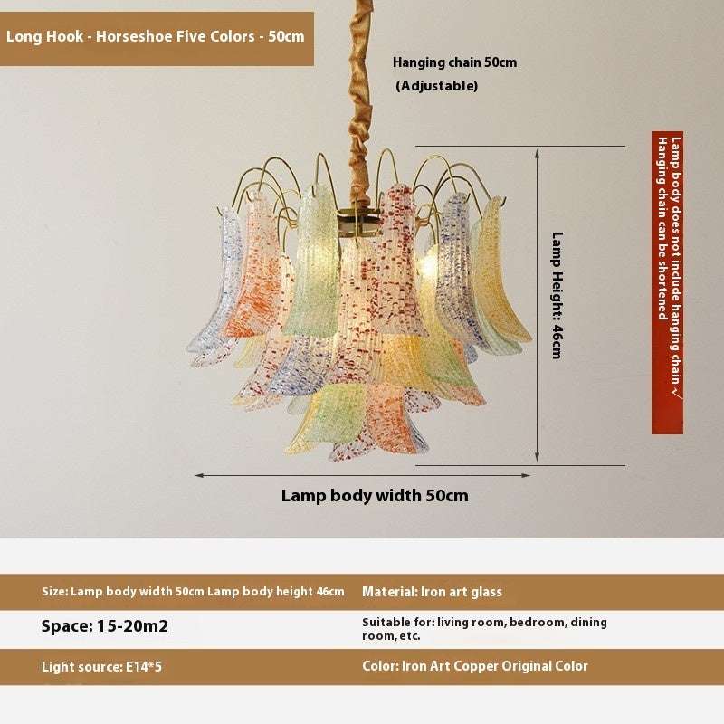 Crystal Shell Chandelier Retro Color Bedroom Glass Lamp - globaltradeleader