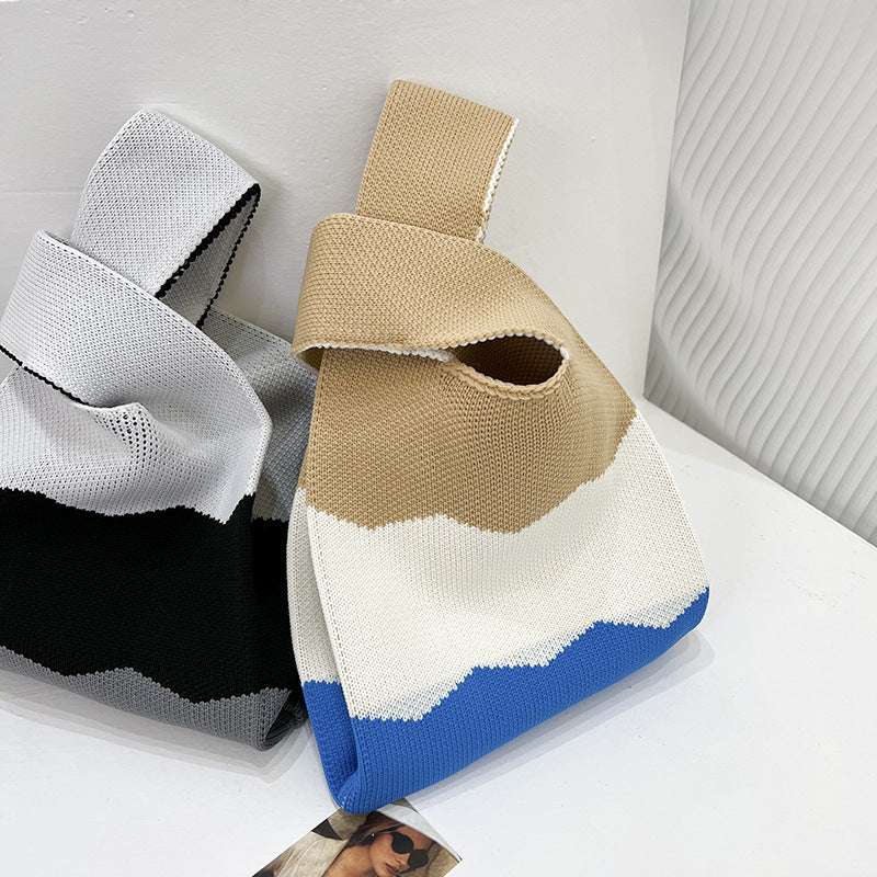 Knitted Colorful Knit Bucket Bag Handle