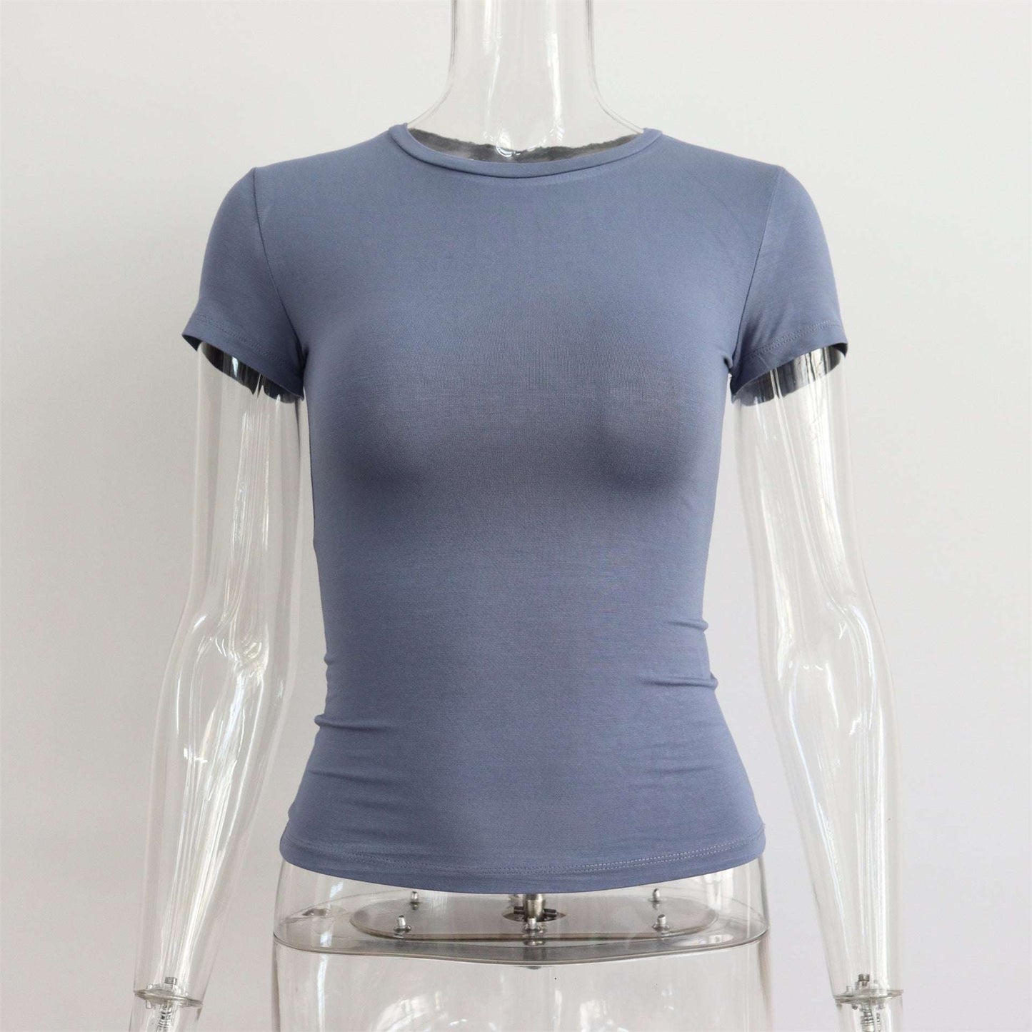 Basic Style Round Neck Short Sleeve Women's Tight Sexy - globaltradeleader