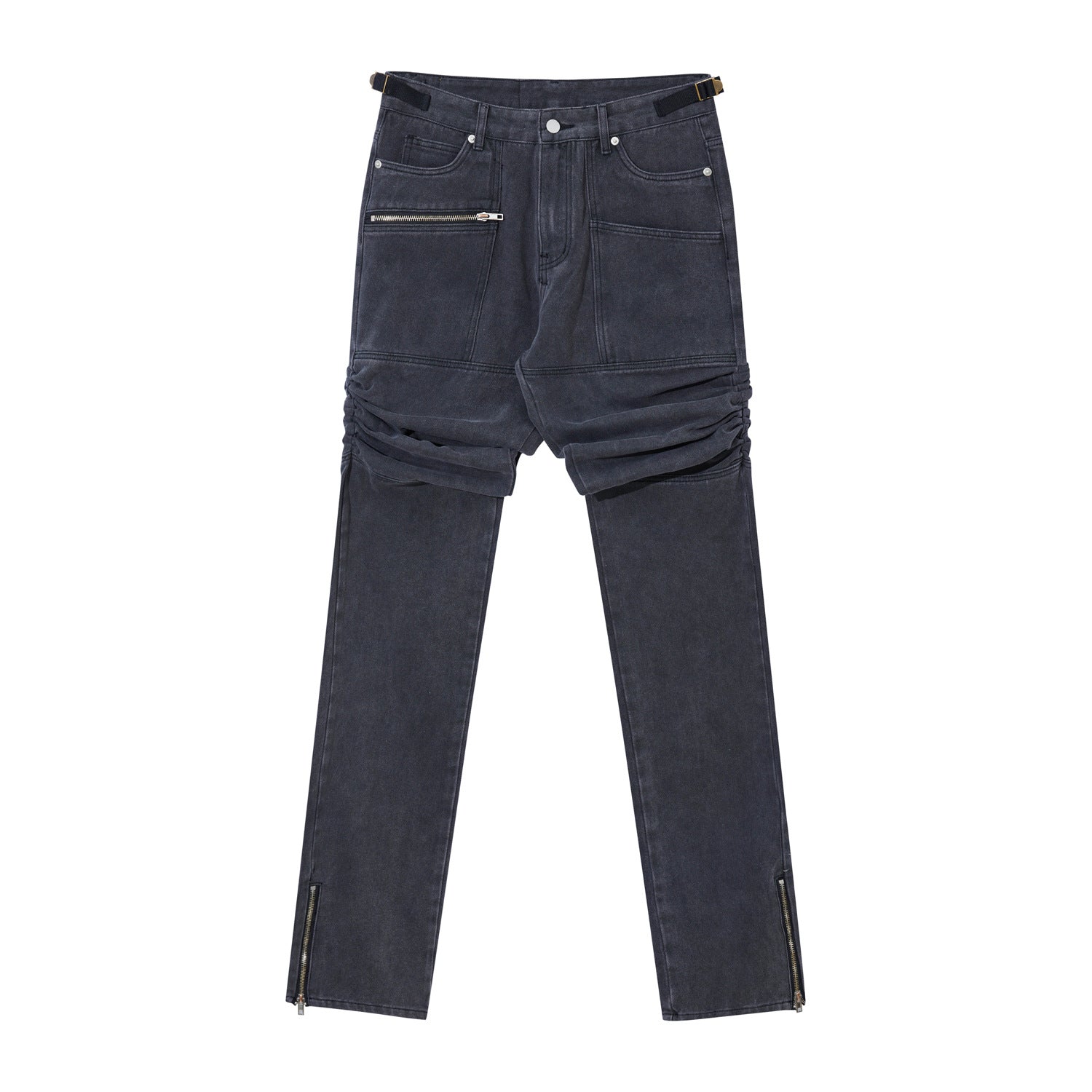 Men's Pleated Distressed Casual Jeans