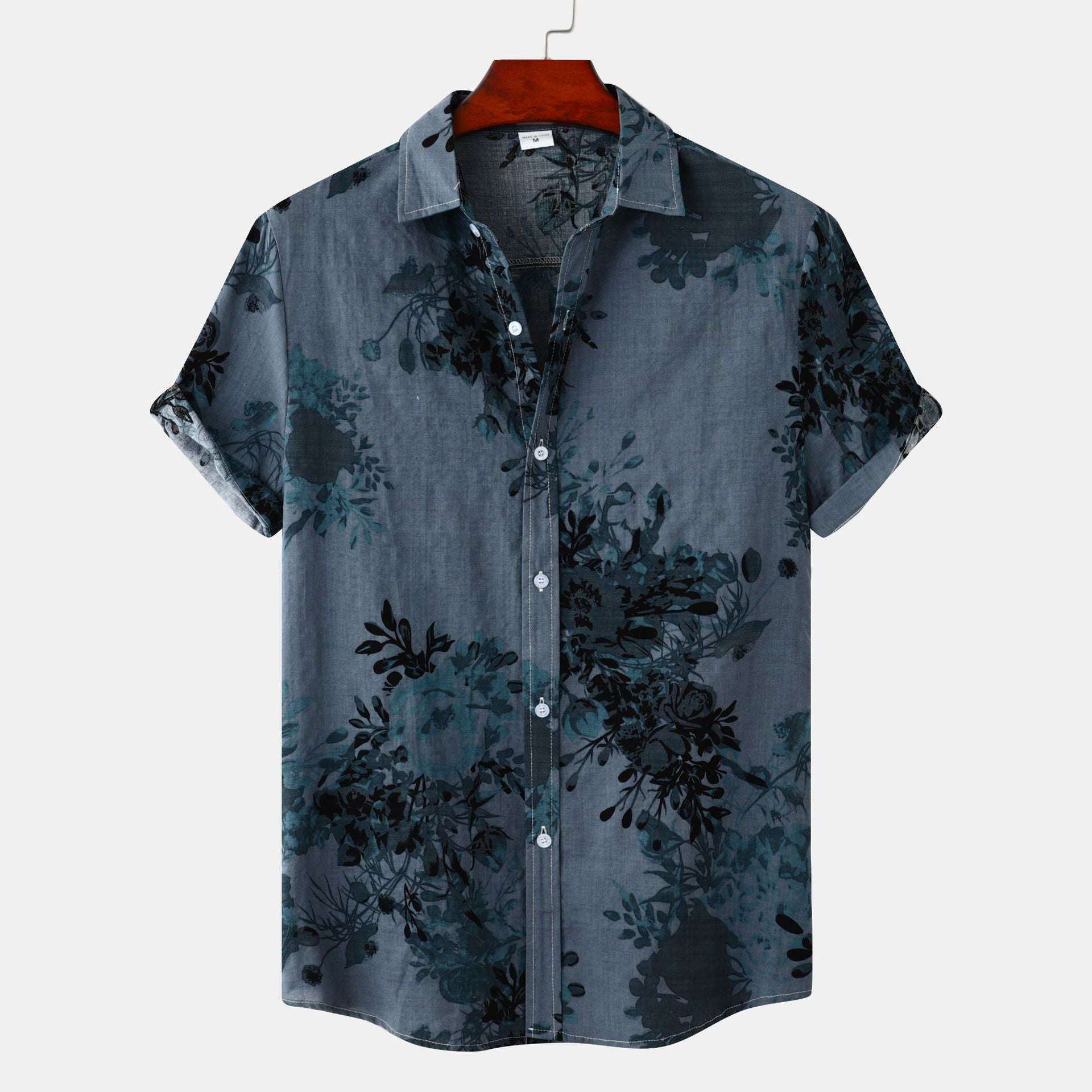 Floral Lapel Shirt For Men - globaltradeleader