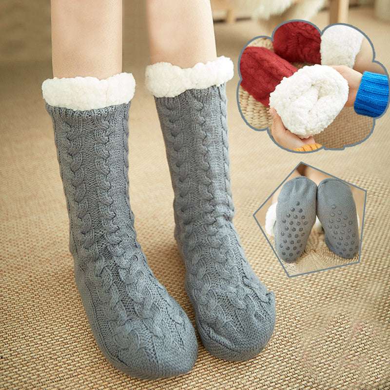Winter Warm Knitted Plush Floor Socks Home Indoor Non-slip Carpet Socks For Men And Women - globaltradeleader