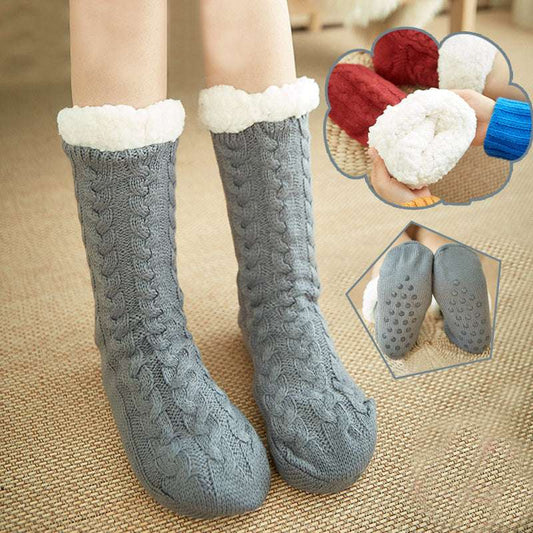 Winter Warm Knitted Plush Floor Socks Home Indoor Non-slip Carpet Socks For Men And Women - globaltradeleader