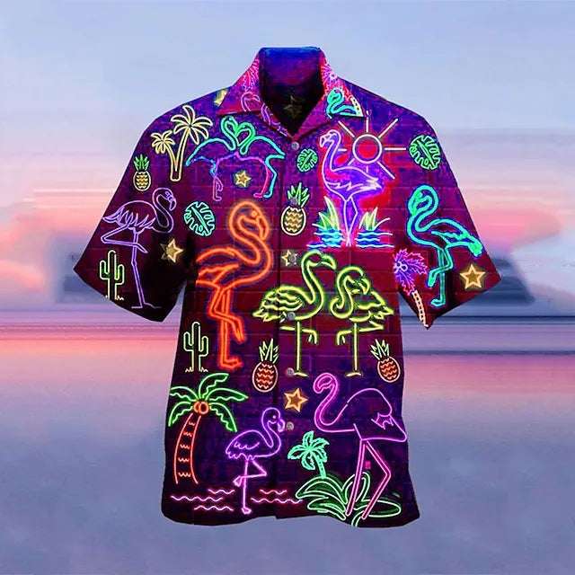 Men's Shirts Summer Hawaiian Fluorescence