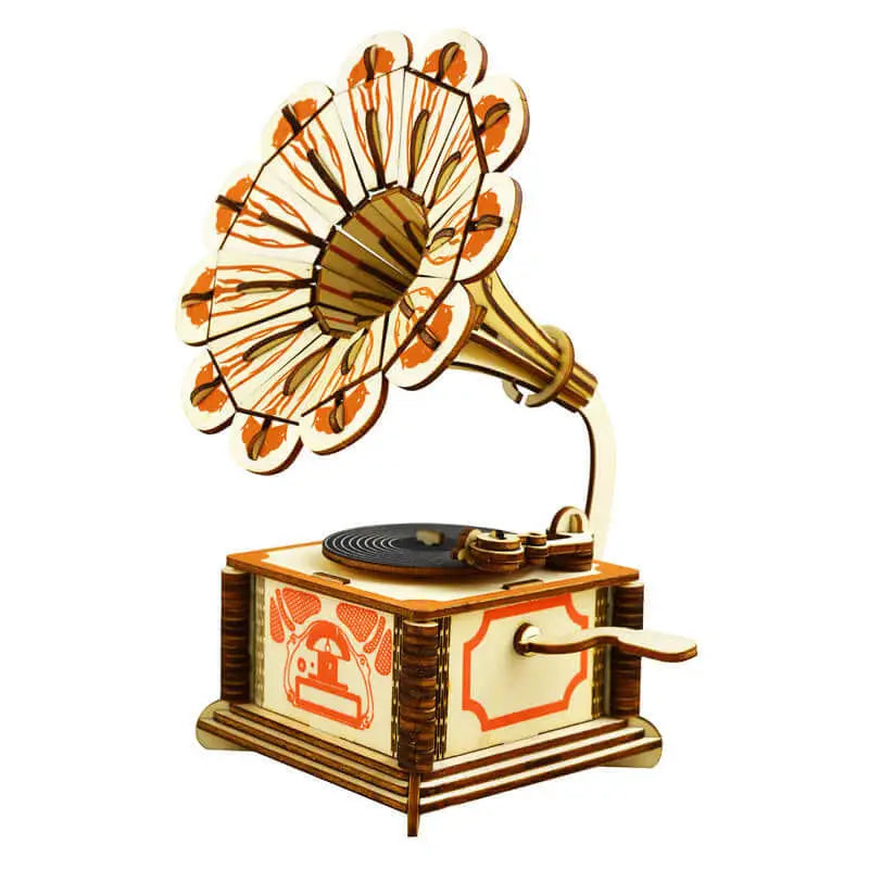 (Gramophone) Wooden three-dimensional puzzle