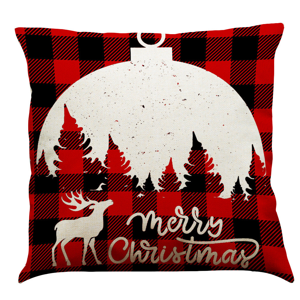 Christmas Cotton Linen Sofa Car Cushion Pillowcase