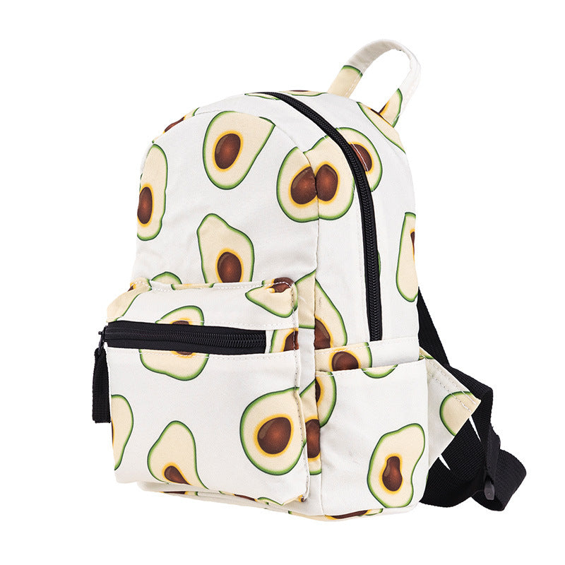 Backpack 3D Digital Printing Avocado Children's School Bag Mini Backpack