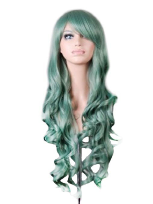 Mermaid Anime Cosplay Wig Dark Red Long Curly Hair