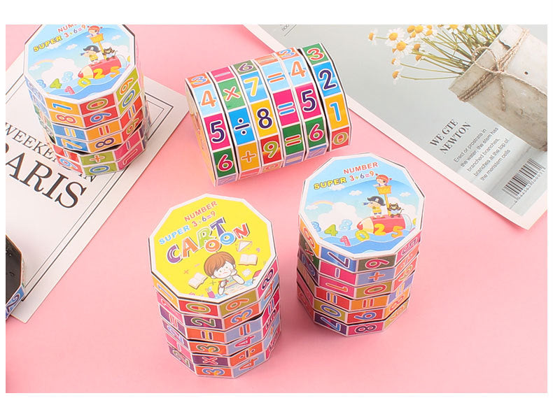 Cylindrical Plastic Rubik's Cube Children's Digital Rubik's Cube Educational Toy