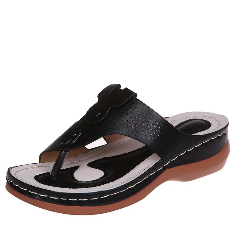 Thong Sandals Women Hollow Out Wedges Shoes Summer Beach Shoes Flip Flops