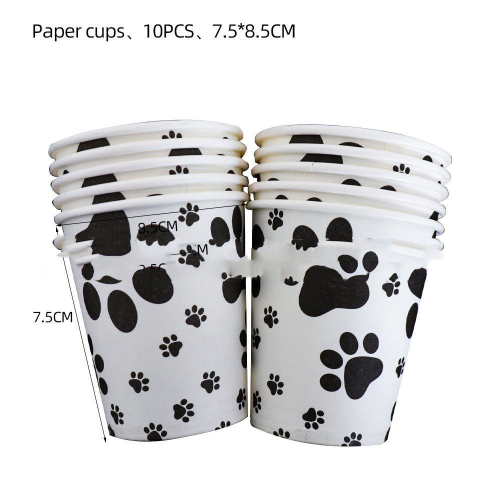 Birthday Party Decoration Dog PawTableware Set