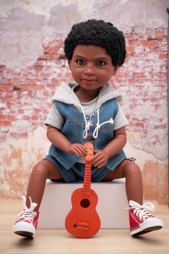 18 Inch African Simulation Doll Children's Toy Joint Vinyl