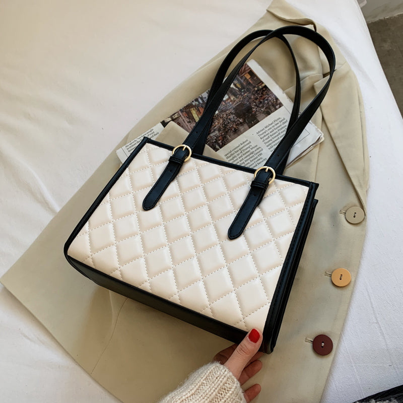 Luxury Brand Tote Bag 2022 Winter PU Leather Quilted Women's Designer Handbag Travel Shoulder Bag Travel Trending Hand Bag