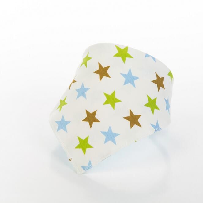 Children's Triangle Towel Baby Bib Saliva Towel Double-layer Cartoon Printing Double-sided Snap